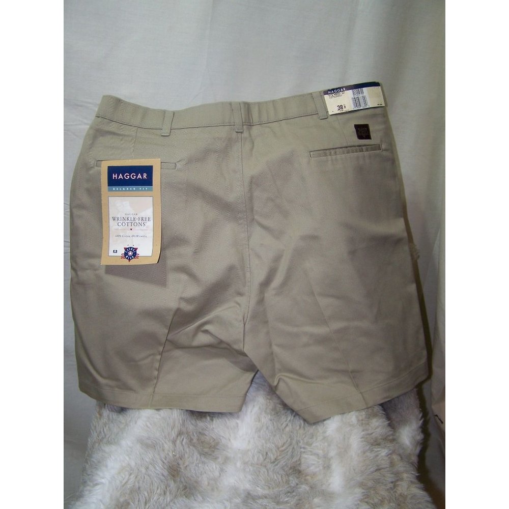 Haggar Men's Shorts Relaxed Wrinkle Free Cottons Size 38 NWT